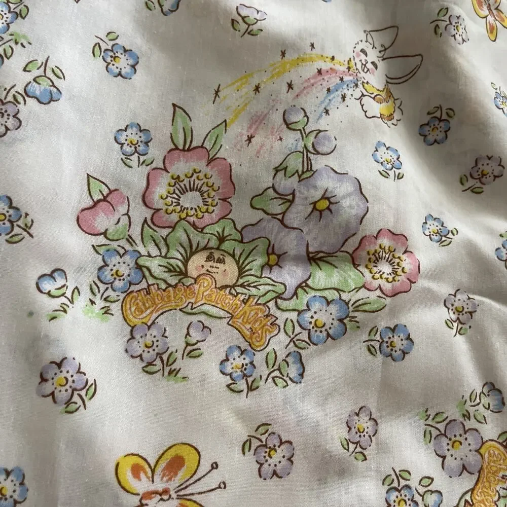 VINTAGE 1983 CABBAGE PATCH KIDS TWIN FLAT & FITTED BED SHEET SET
